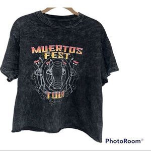 Dia De Los Muertos Festival Tour T-Shirt CROP Top - Medium Day of the Dead